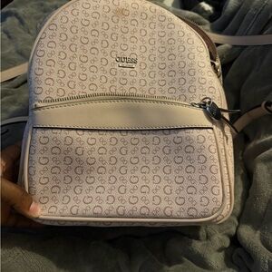 GUESS Light Pink Monogram Backpack